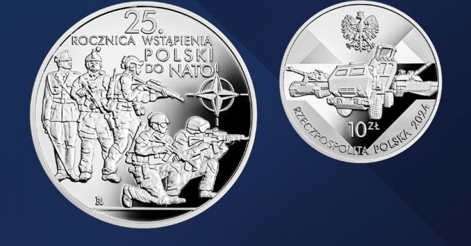 zdjęcie: 25. rocznica wstąpienia Polski do NATO nowa moneta kolekcjonerska NBP