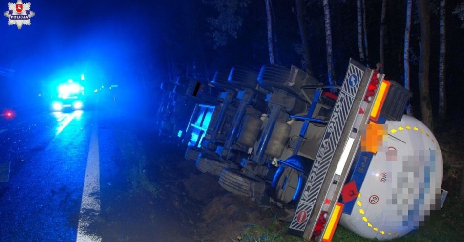 zdjęcie: Śmiertelne potrącenie pieszego przez ciężarówkę / fot. KPP Radzyń Podlaski