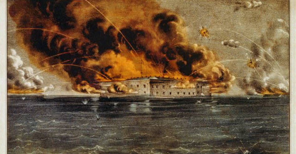 zdjęcie: Pierwsza bitwa secesyjna / https://commons.wikimedia.org/wiki/File:Bombardment_of_Fort_Sumter%283b52027r%29.jpg#/media/File:Bombardment_of_Fort_Sumter(3b52027r).jpg