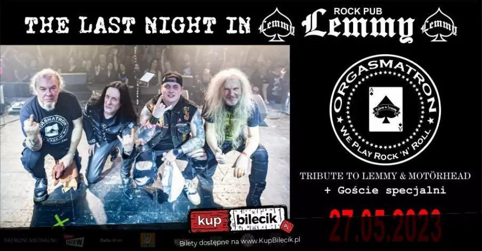 zdjęcie: The Last Night In Rock Pub Lemmy / kupbilecik24.pl / THE LAST NIGHT IN ROCK PUB LEMMY