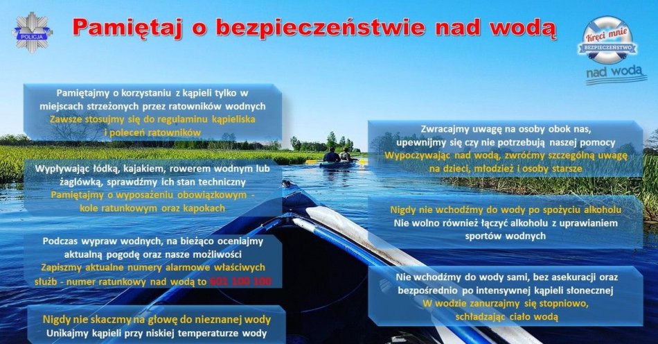 zdjęcie: Apelujemy o rozsądek podczas przebywania nad wodą! / fot. KPP w Białogardzie