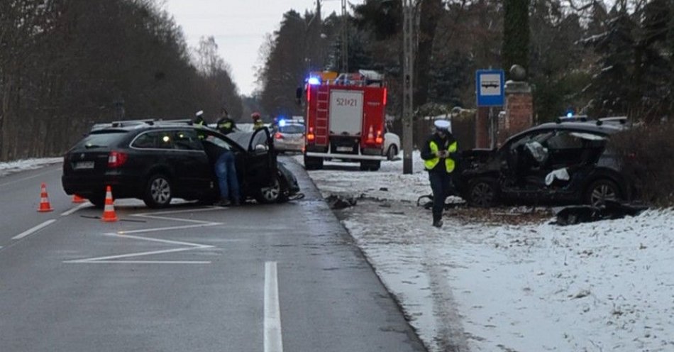 zdjęcie: Policjanci wyjaśniają okoliczności wypadku na Berlince / fot. KPP w Starogardzie Gdańskim