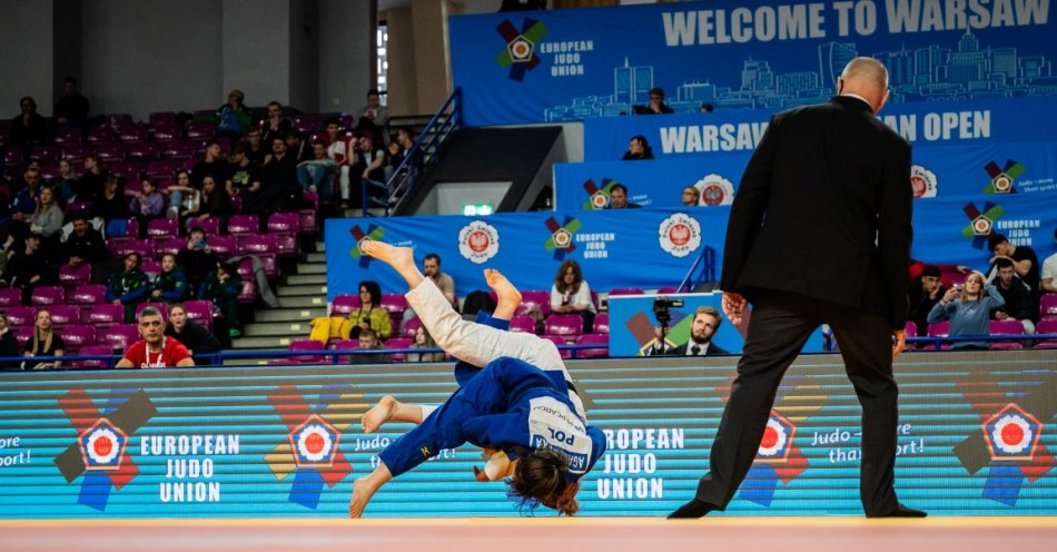 zdjęcie: Anna Dyba i Damian Szwarnowiecki tuż za podium European Open w Warszawie w judo / fot. Kamil Rojek
