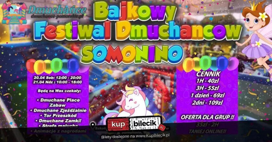 zdjęcie: Bajkowy Festiwal Dmuchańców w Somoninie / kupbilecik24.pl / Bajkowy Festiwal Dmuchańców w Somoninie