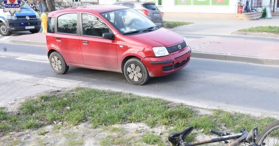 zdjęcie: Potrącenie rowerzysty, który przejeżdżał przez przejście dla pieszych / fot. KMP Zamość
