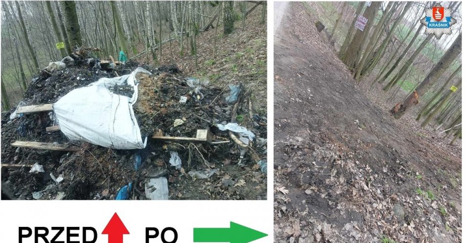 zdjęcie: Wyrzucił śmiecie na działkach-zdradził go fragment okolicznego monitoringu / fot. KPP Kraśnik