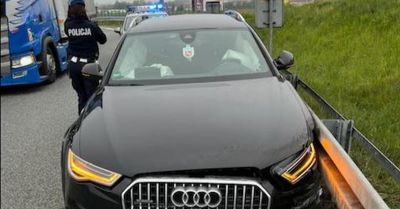 Audi skradzione w Niemczech blokowało zjazd z autostrady
